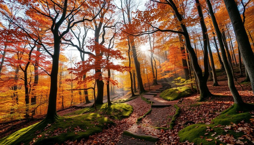 spacery leśne jesienią